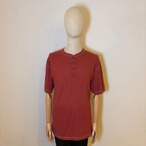 Hobbs Creek Men’s Terracotta Henley Short Sleeve Shirt XL